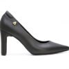 Zapatilla de tacon en cuero negro