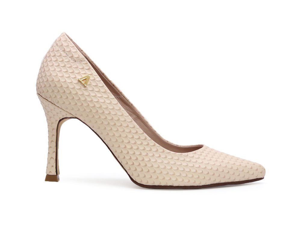 Zapatilla de tacon en cuero late
