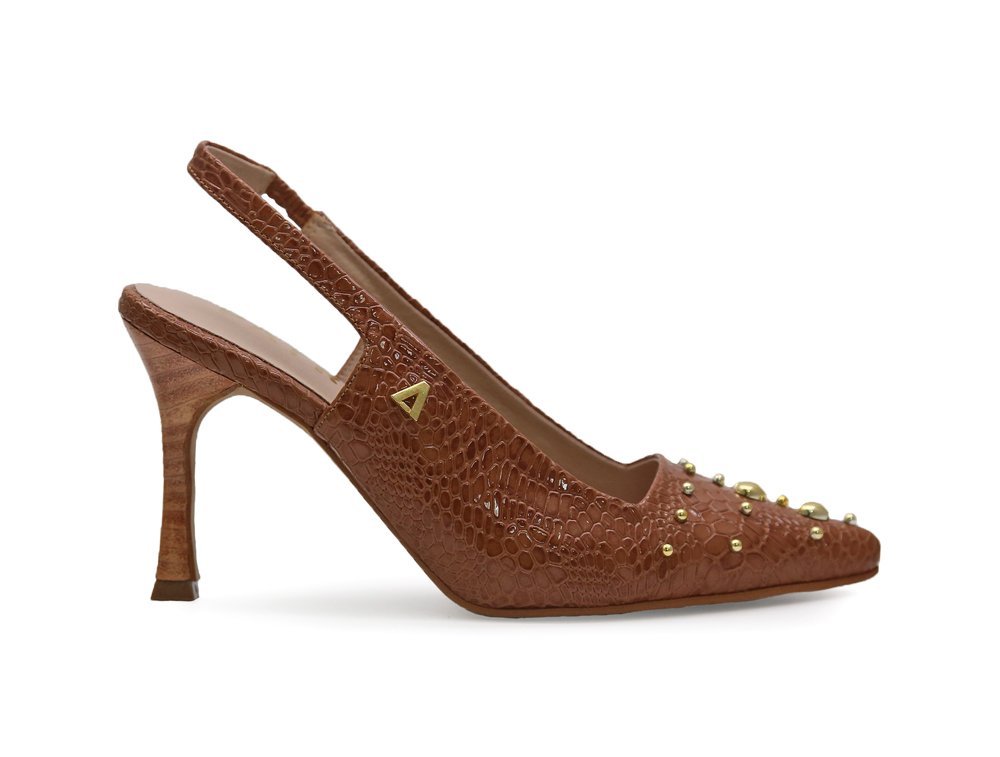 Zapatilla en cuero miel