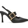 Zapatilla de tacon en cuero negro