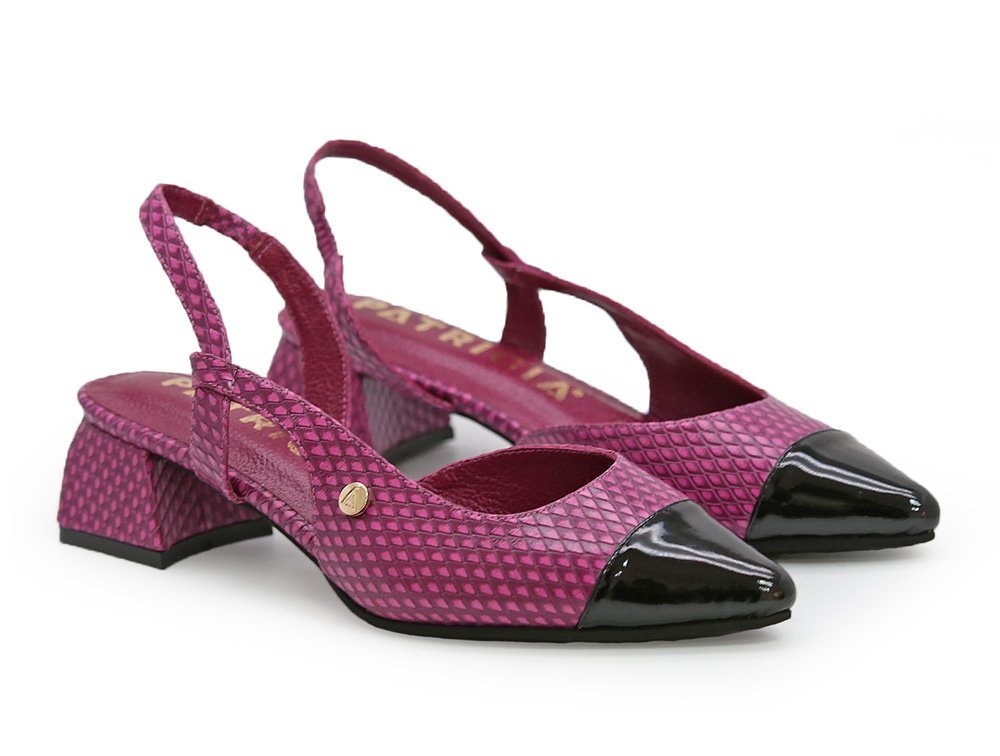 Alternative view of Zapatilla de tacon en cuero morado