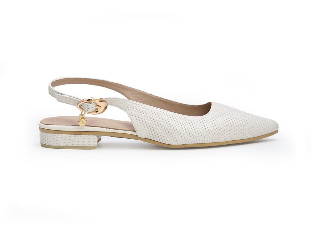 Baleta en cuero white