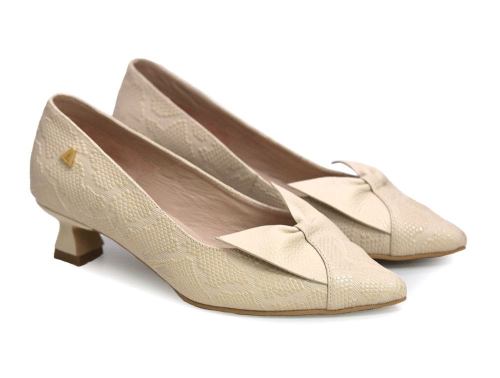 Alternative view of Zapatilla de tacon en cuero sabia