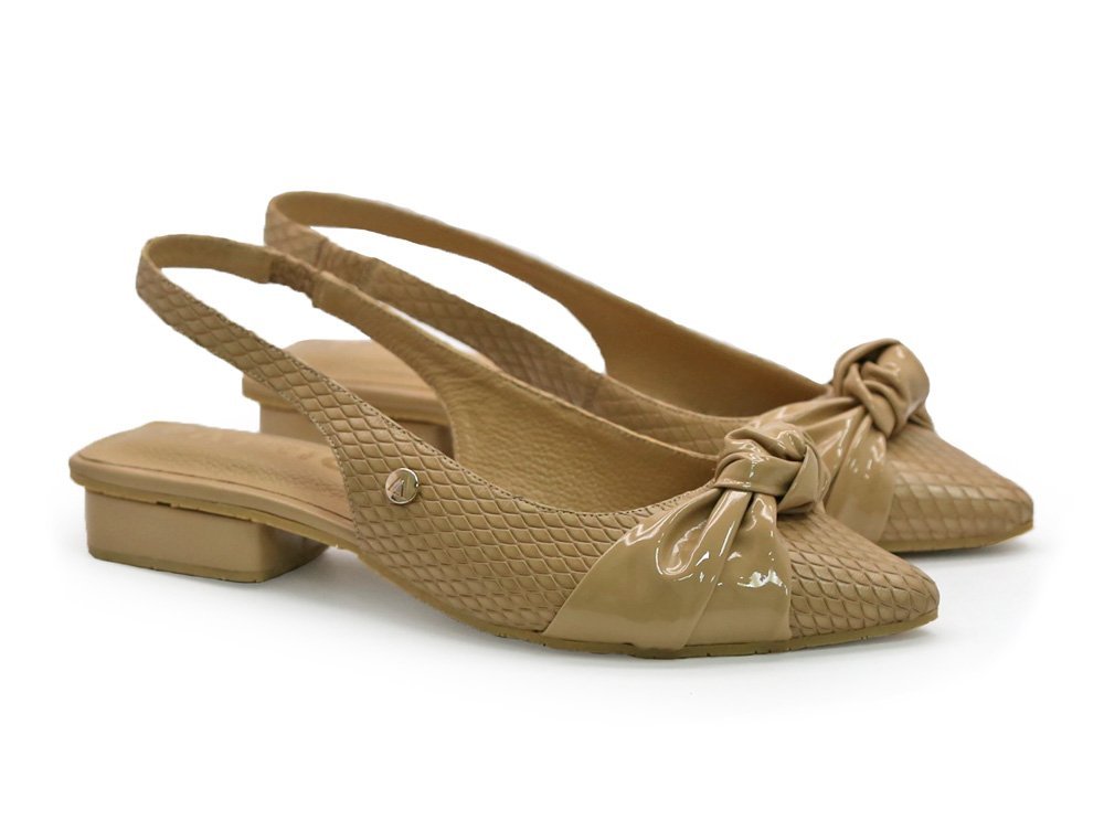 Alternative view of Baleta en cuero arena