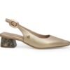 Zapatilla de tacon en cuero oro