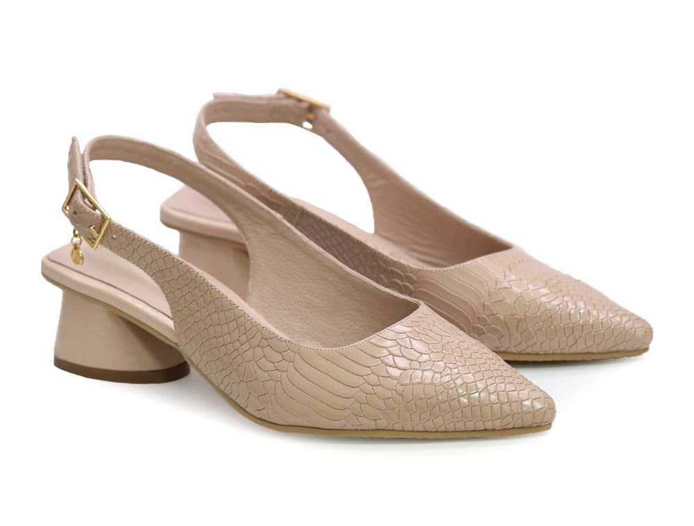 Alternative view of Zaptilla de tacon en cuero nude