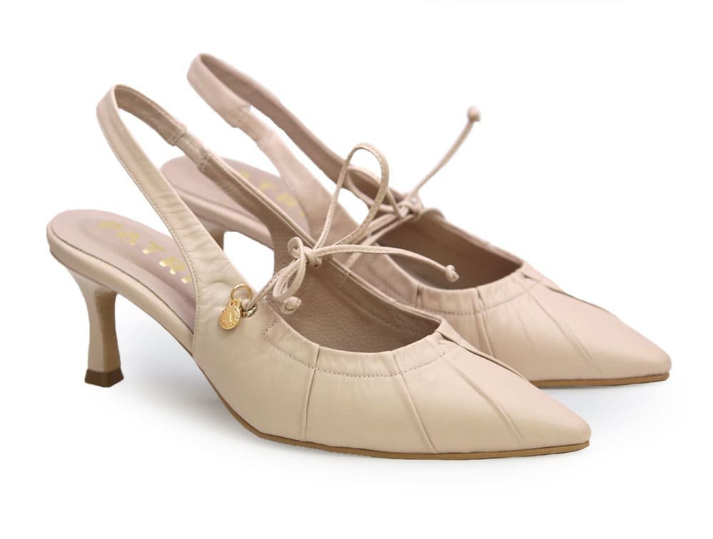 Alternative view of Zapatilla de tacon en cuero nude