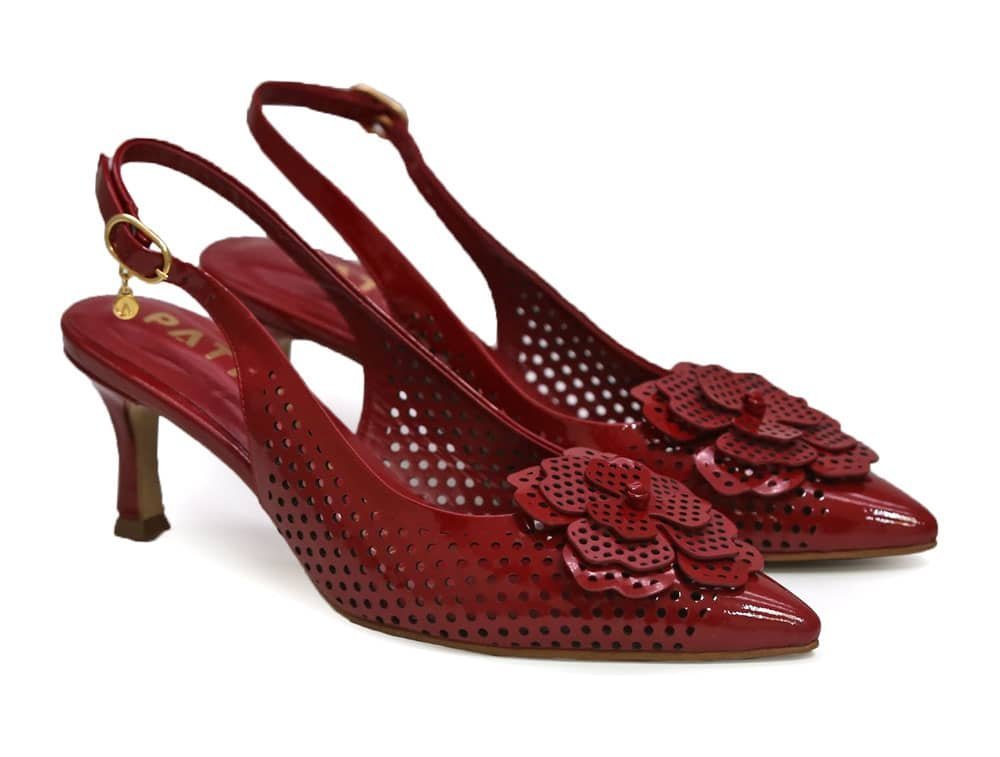 Alternative view of Zapatilla de tacon en cuero rust