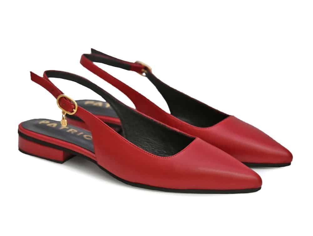 Alternative view of Baleta en cuero rojo