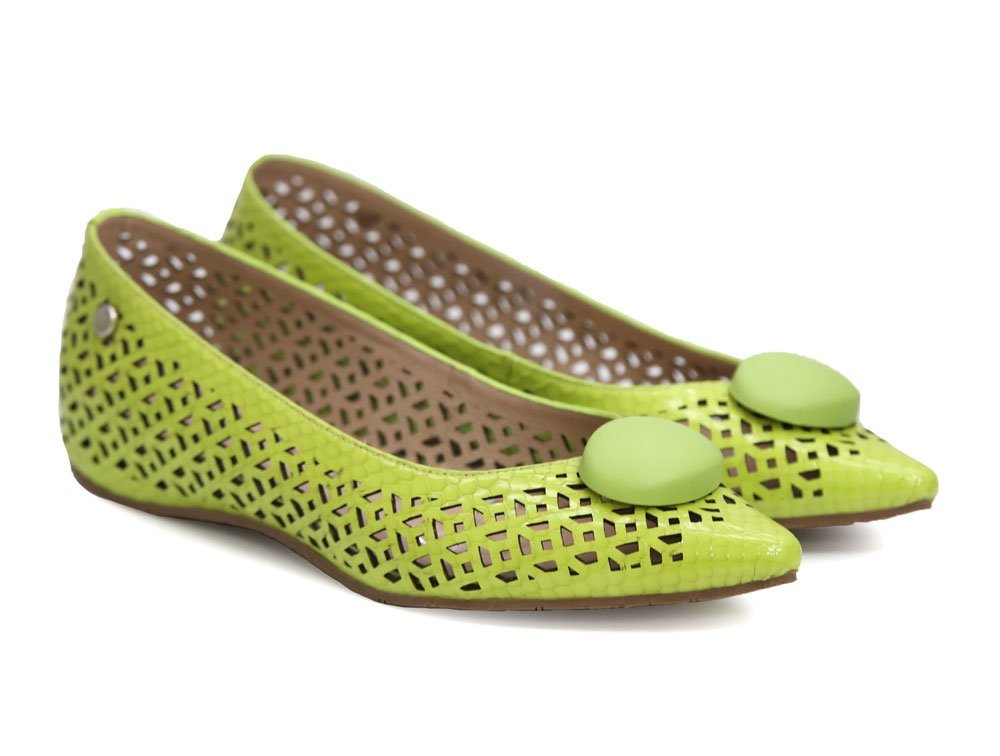 Alternative view of Baleta en cuero verde