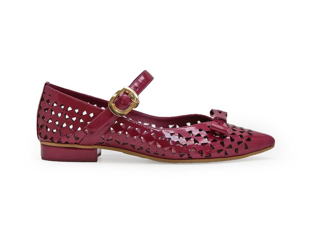 Baleta en cuero morado