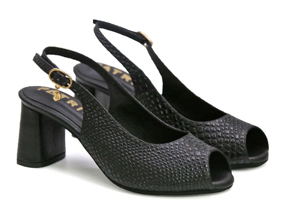 Alternative view of Sandalia en cuero negro