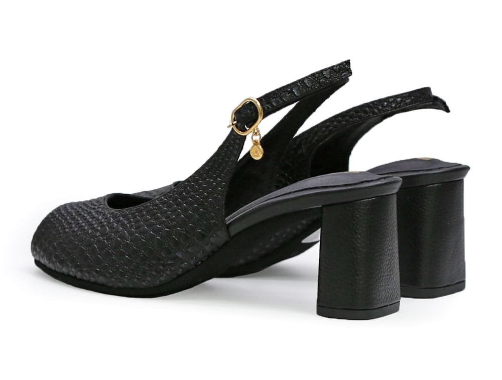 Sandalia en cuero negro - Imagen 3