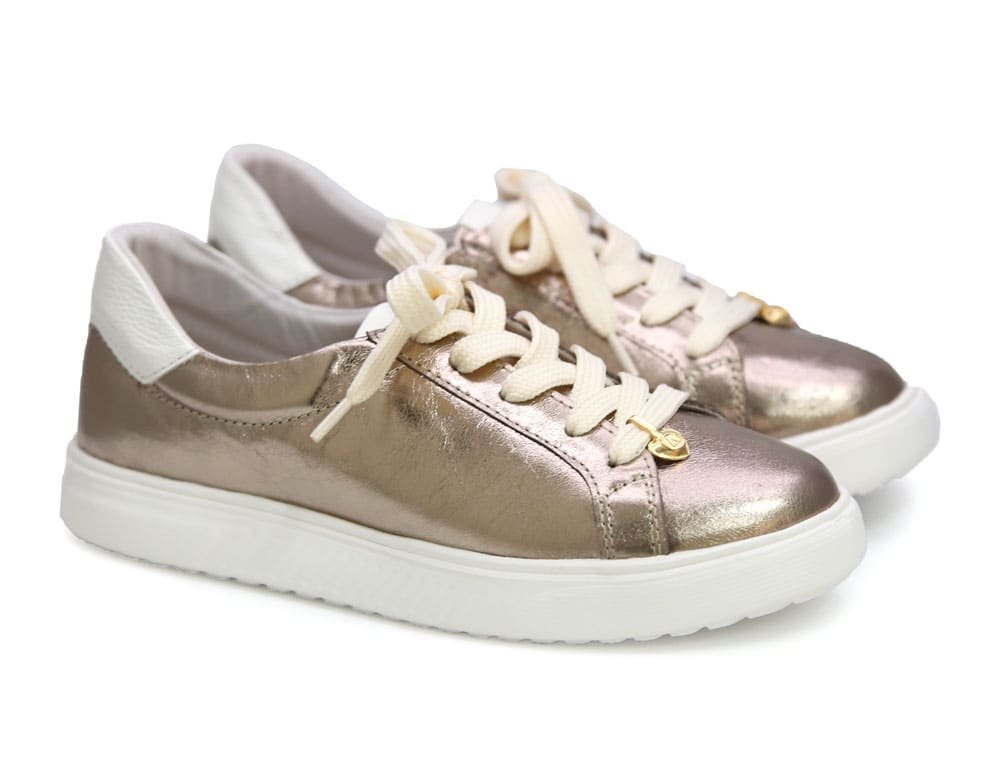 Alternative view of Tenis en cuero oro