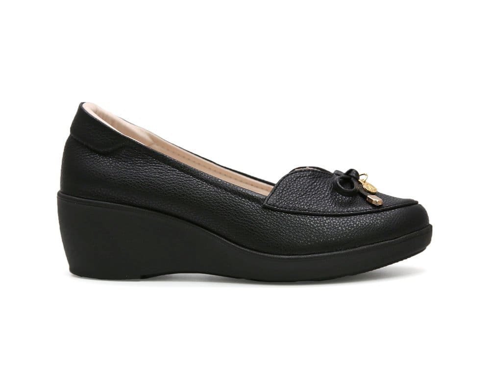 Mocasín en cuero negro