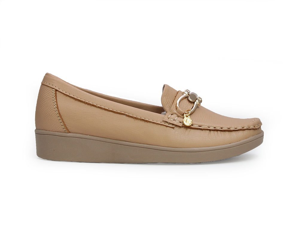 Mocasín en cuero camel