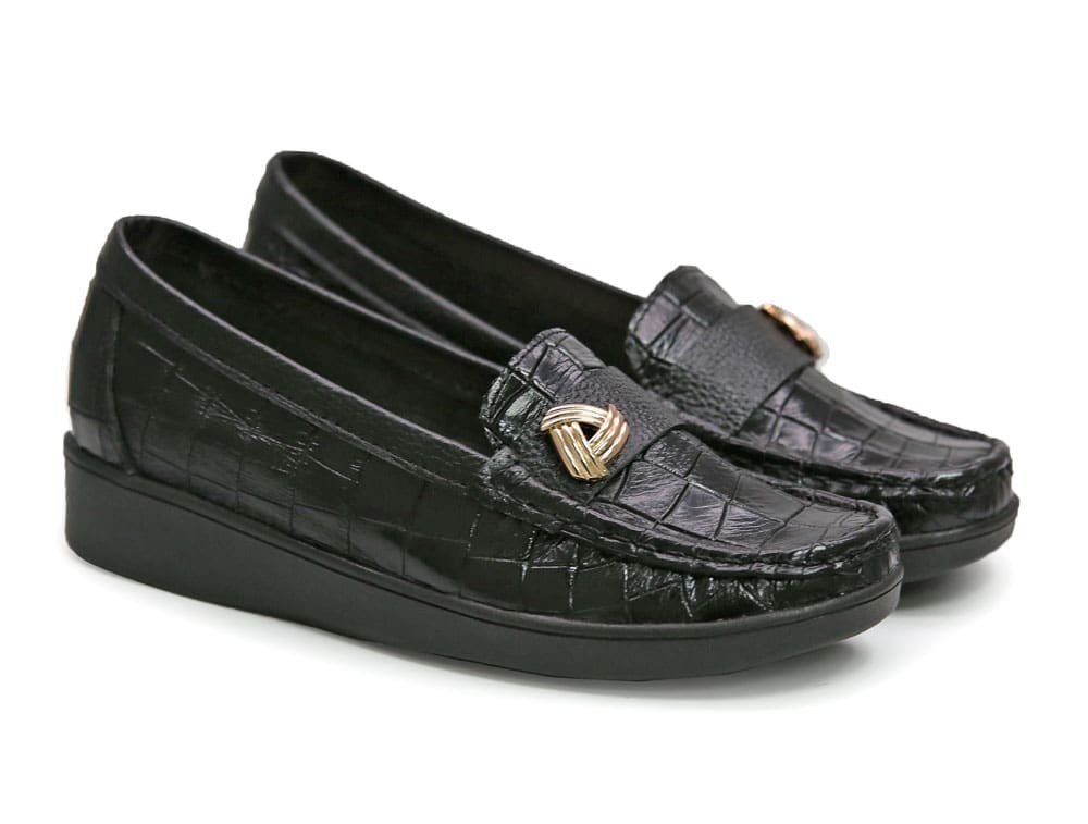 Alternative view of Mocasín en cuero negro