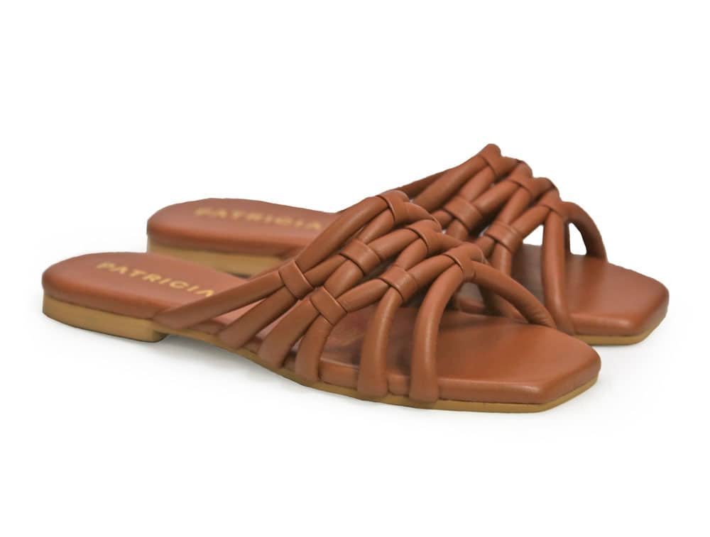 Alternative view of Sandalia en cuero miel