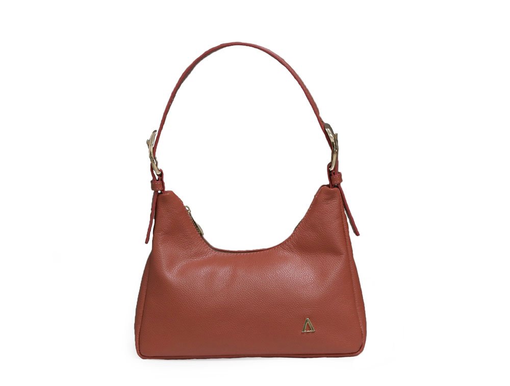 Bolso en cuero terracota