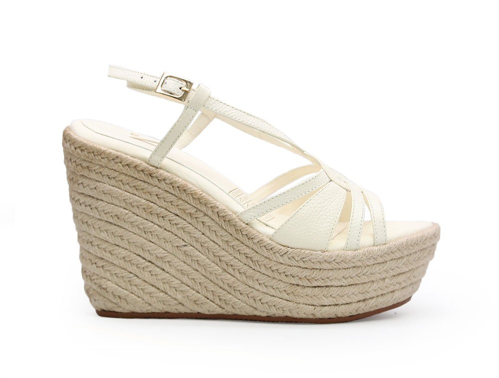 Sandalia en cuero blanco