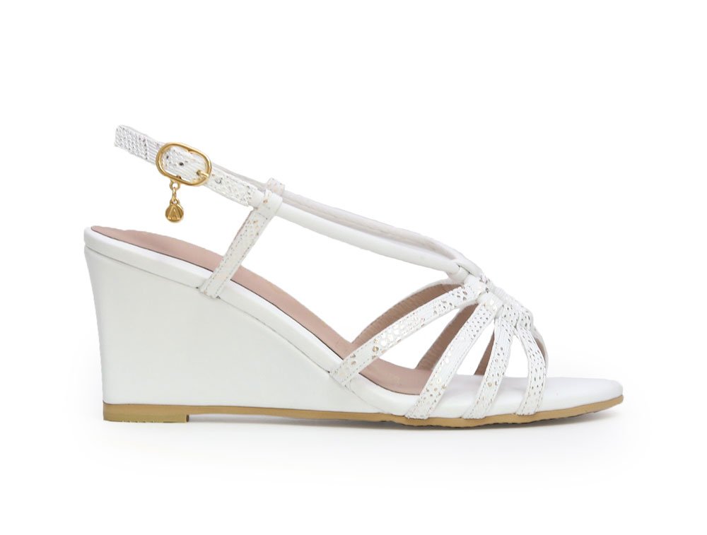 Sandalia en cuero blanco