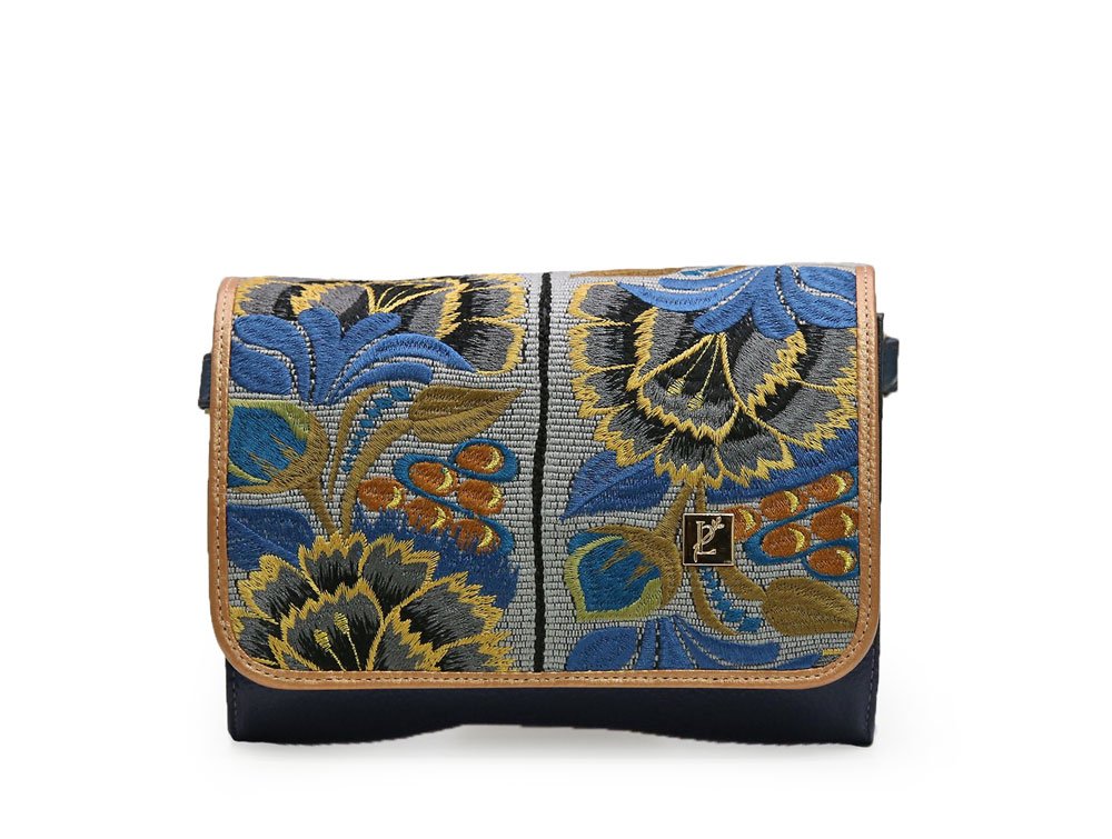 Bolso en cuero azul