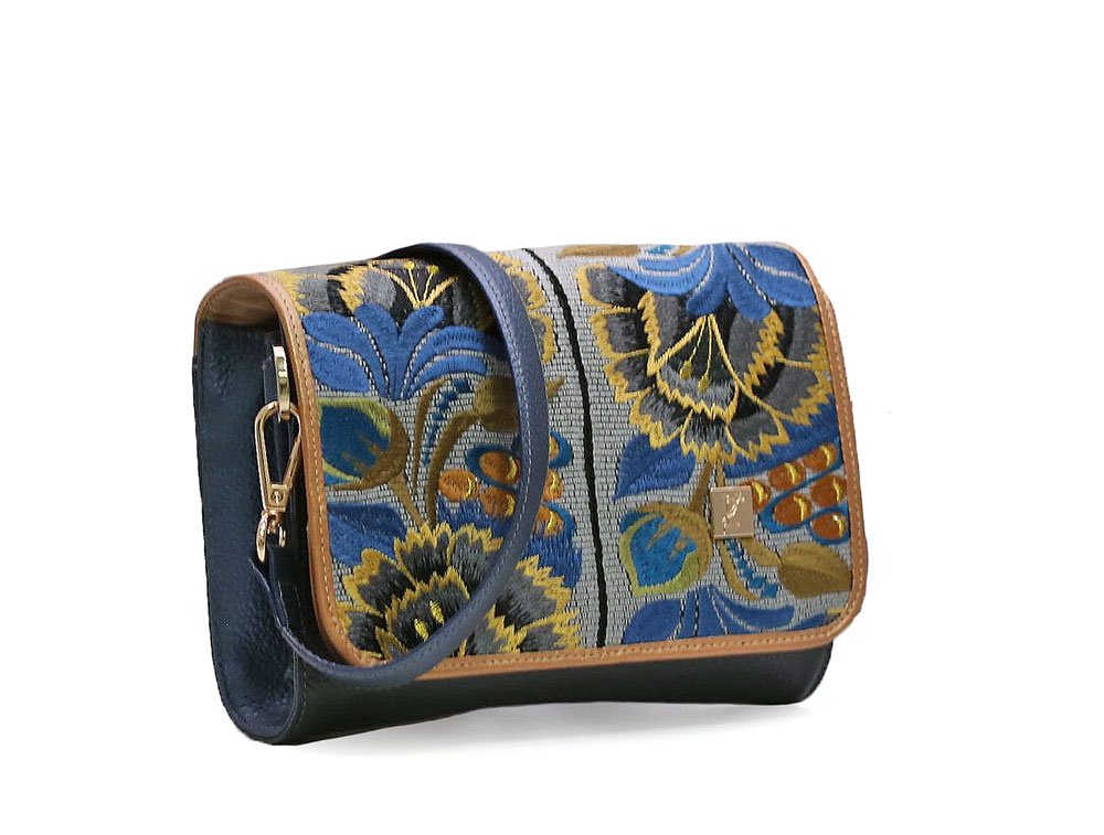 Bolso en cuero azul - Imagen 2