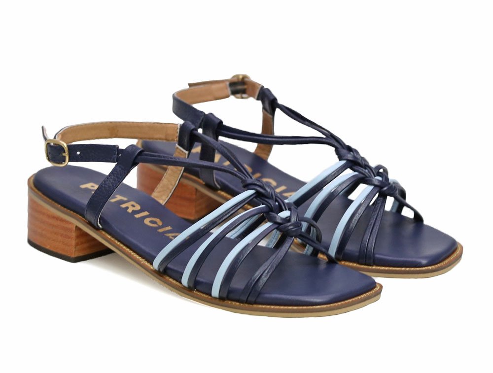 Alternative view of Sandalia en cuero azul