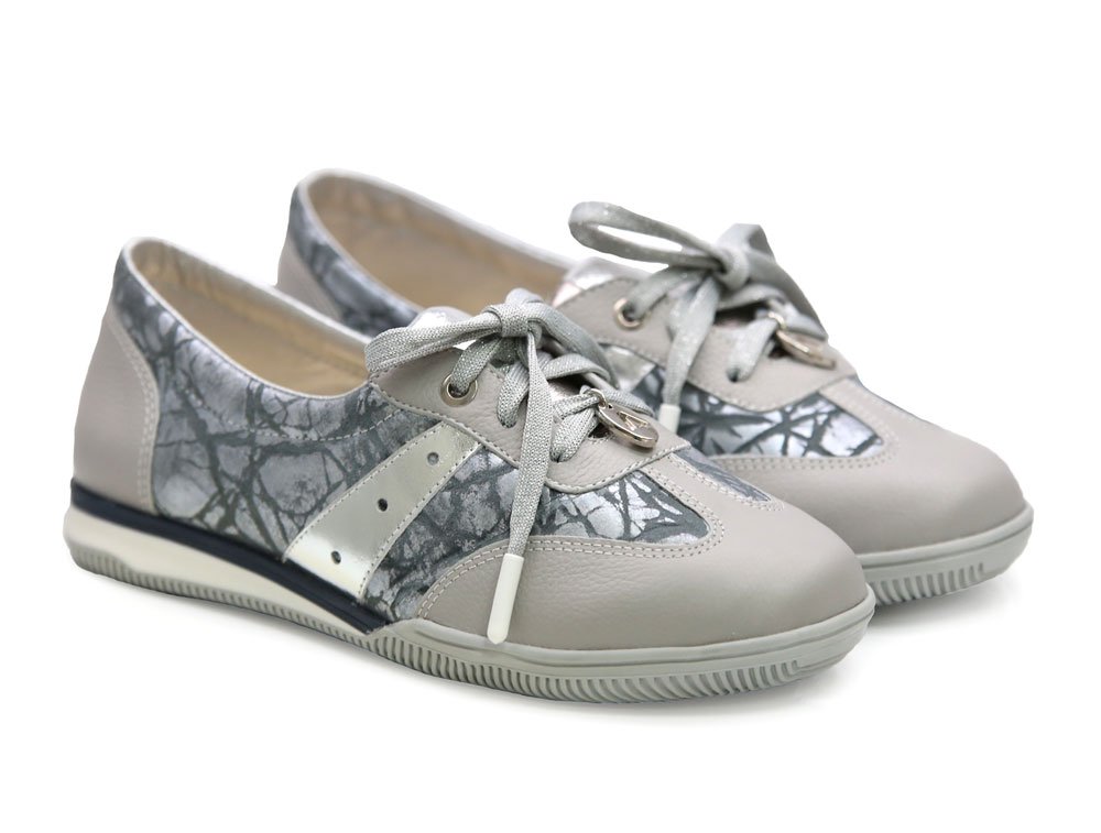 Alternative view of Tenis en cuero gris