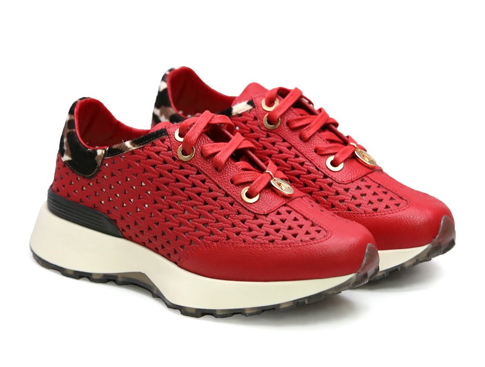 Alternative view of Tenis en cuero rojo