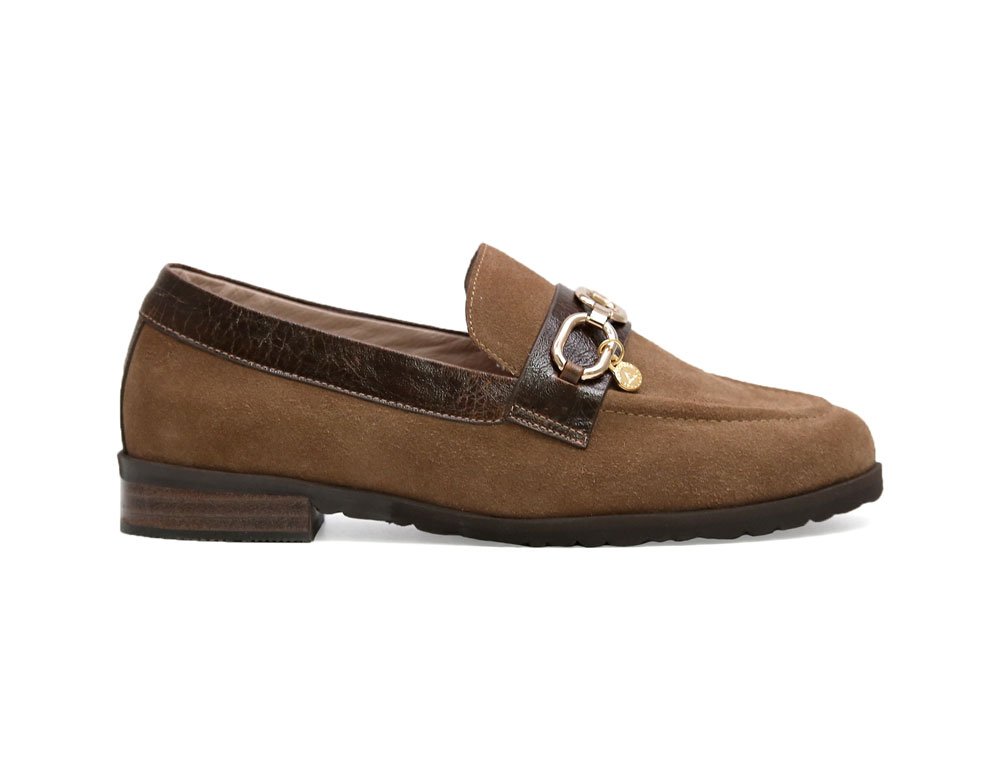 Mocasín en cuero pecan