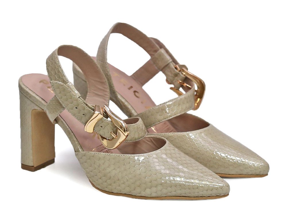 Alternative view of Zapatilla de tacon en cuero wrap