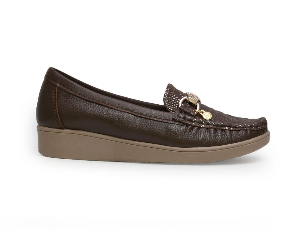 Mocasín en cuero cacao