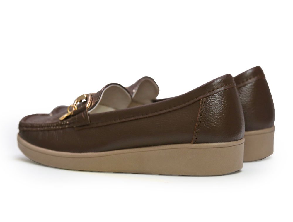 Mocasín en cuero cacao - Imagen 3