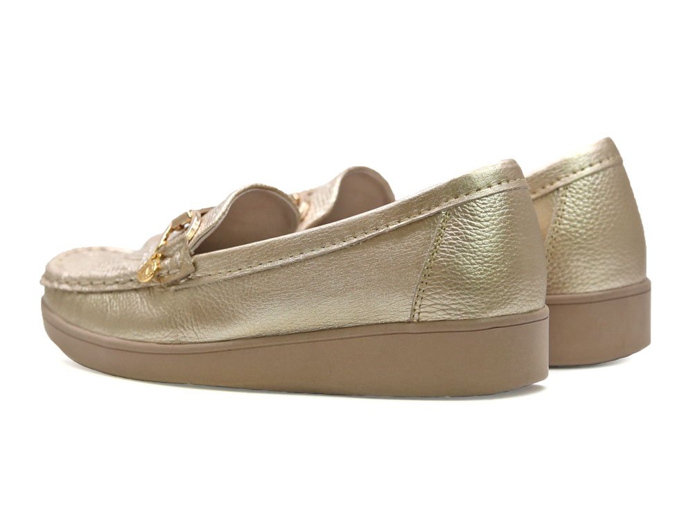Mocasín en cuero oro - Imagen 3