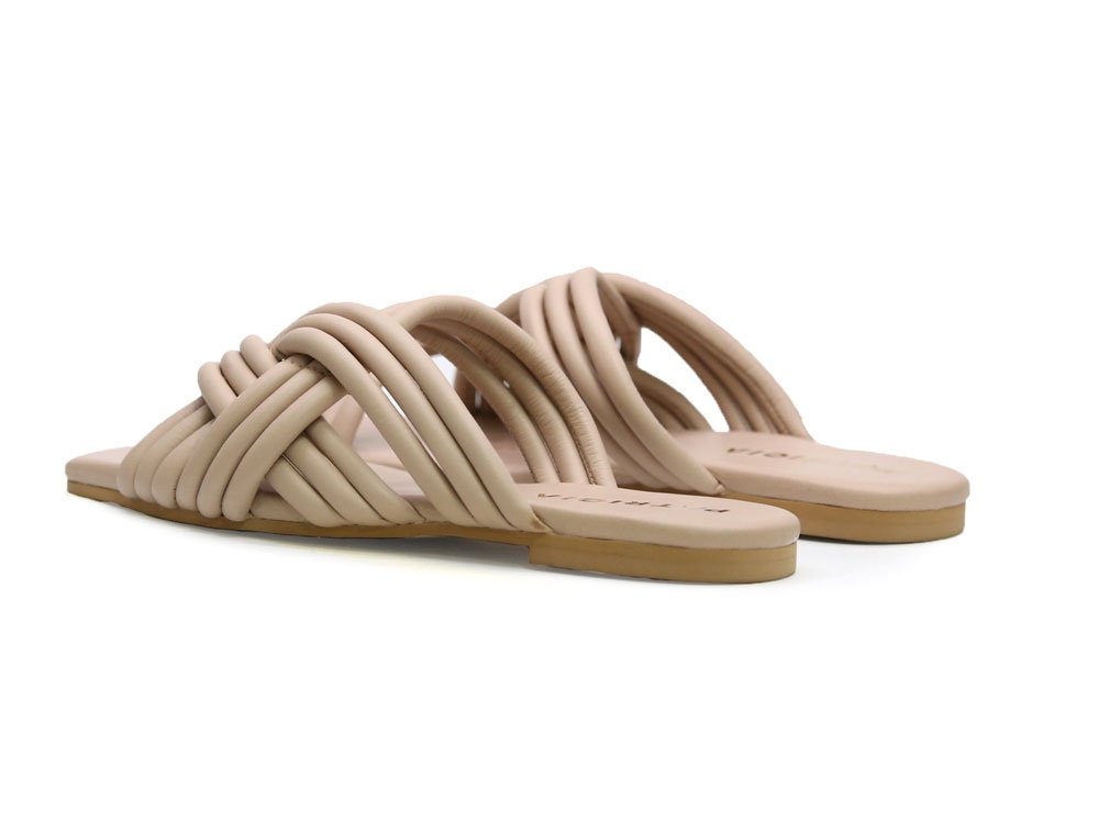 Sandalia en cuero taupe - Imagen 3