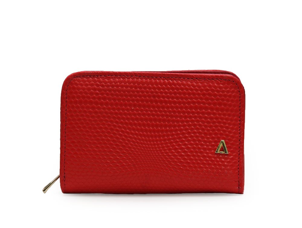 Billetera en cuero rojo