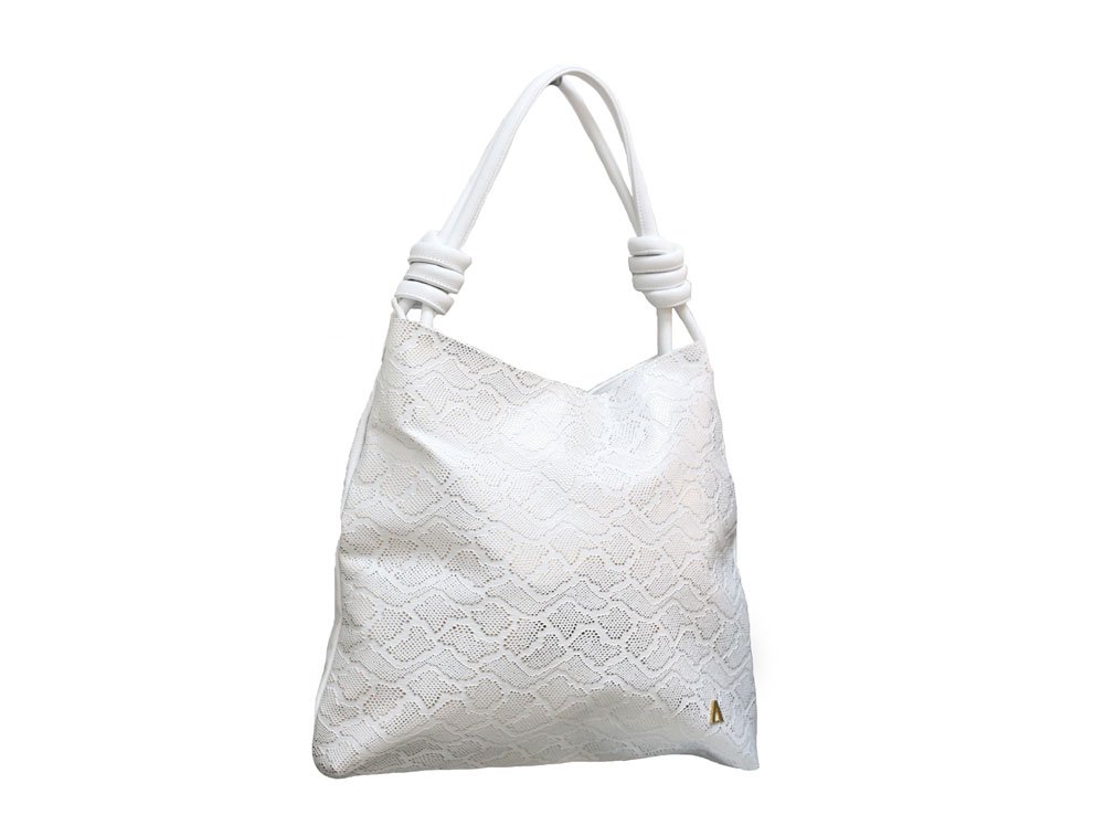 Alternative view of Bolso en cuero blanco