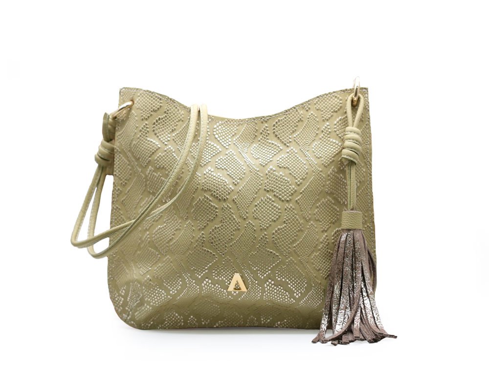 Bolso en cuero verde