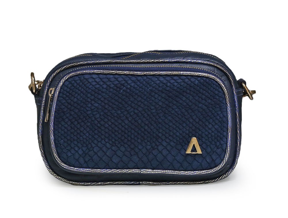 Bolso en cuero azul