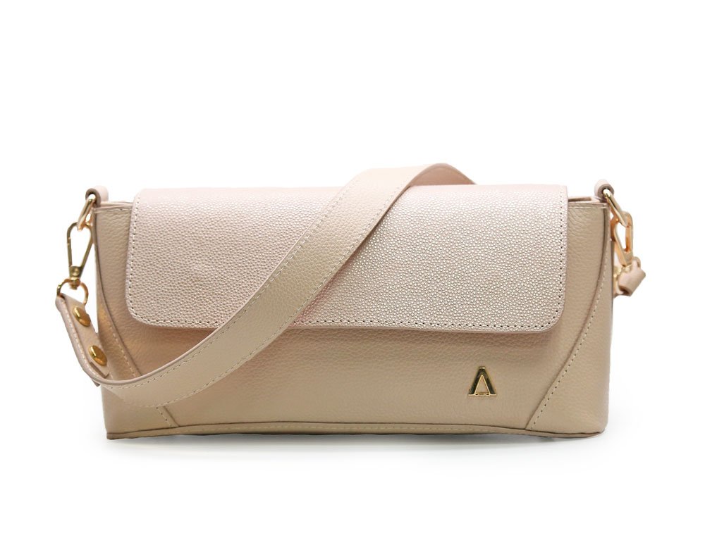 Bolso en cuero nude