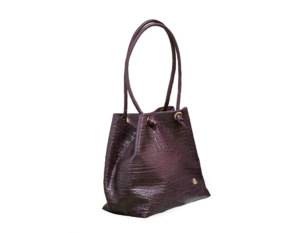 Bolso en cuero ciruela - Imagen 2