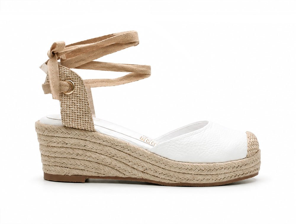 Sandalia en cuero blanco