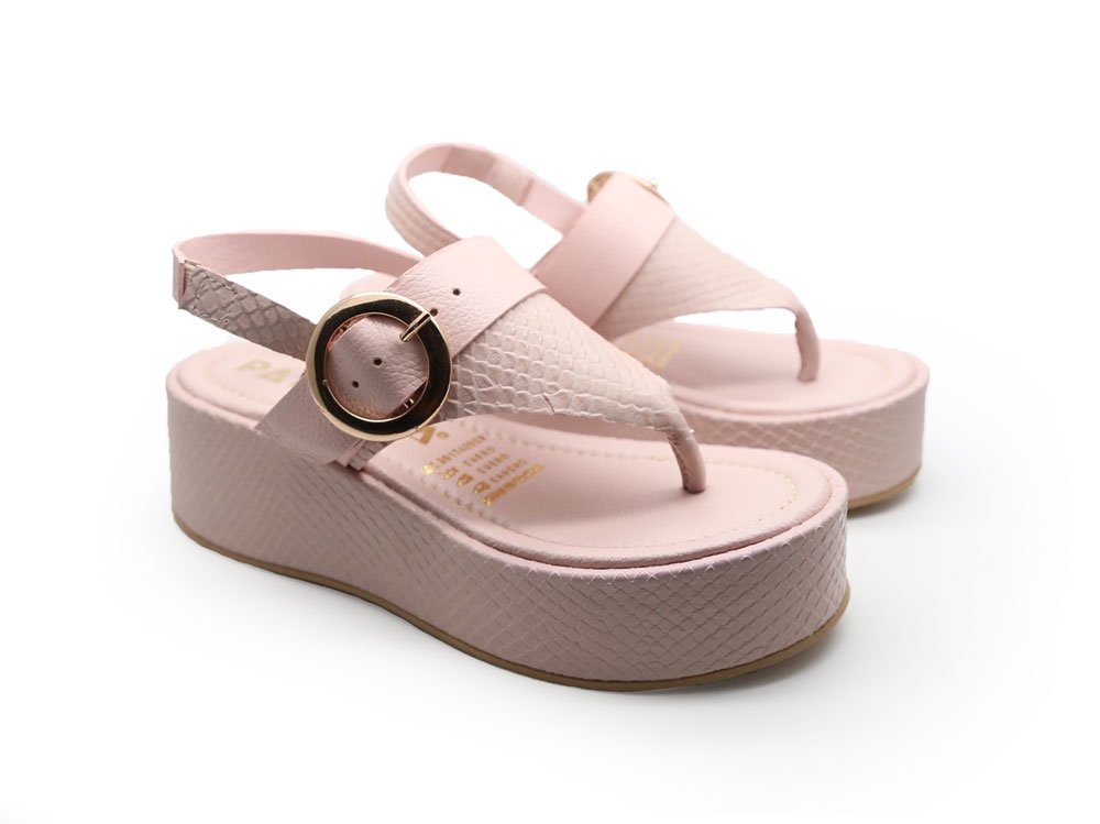 Sandalia en cuero rosa - Imagen 3