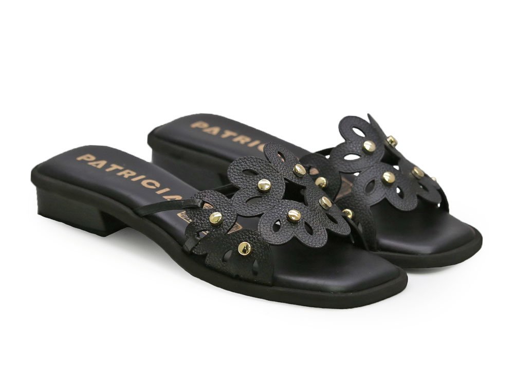 Alternative view of Sandalia en cuero negro