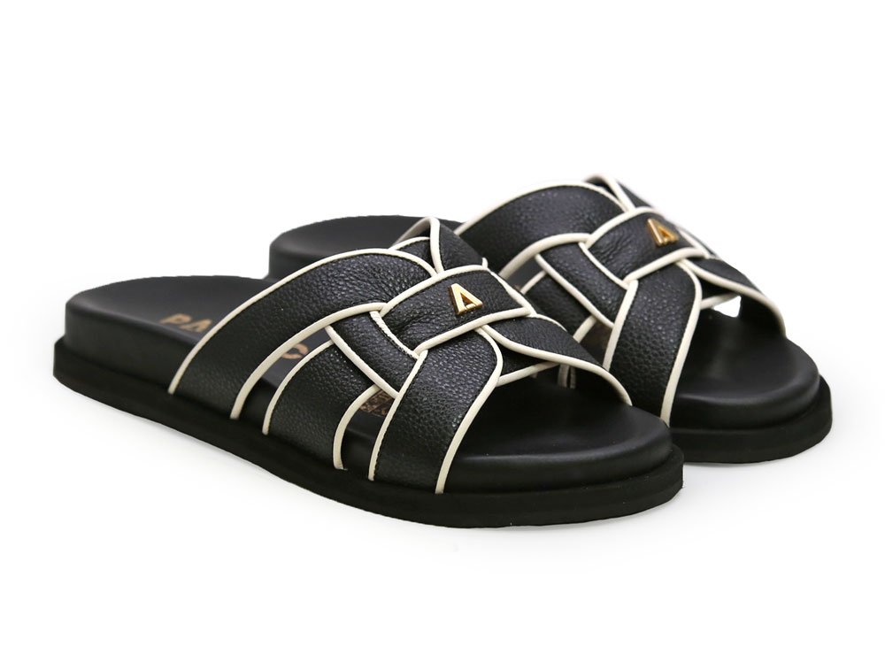 Alternative view of Sandalia en cuero negro
