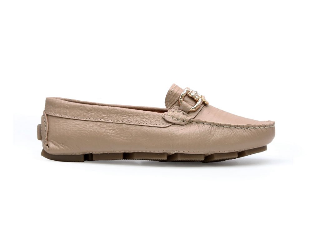Mocasin en cuero capuchino