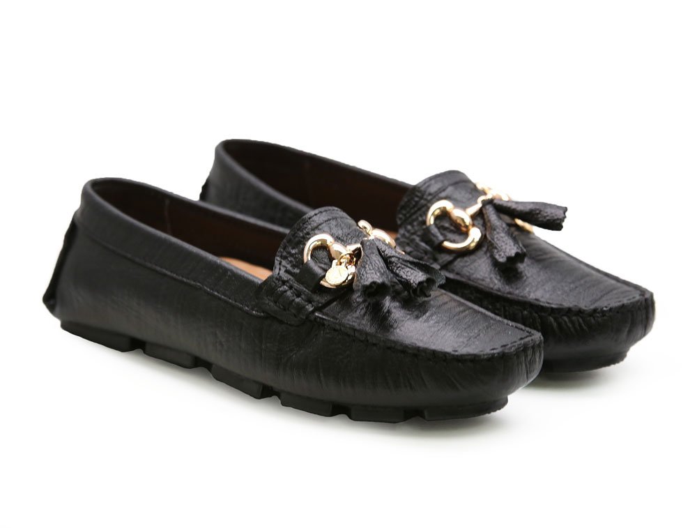 Alternative view of Mocasin en cuero negro