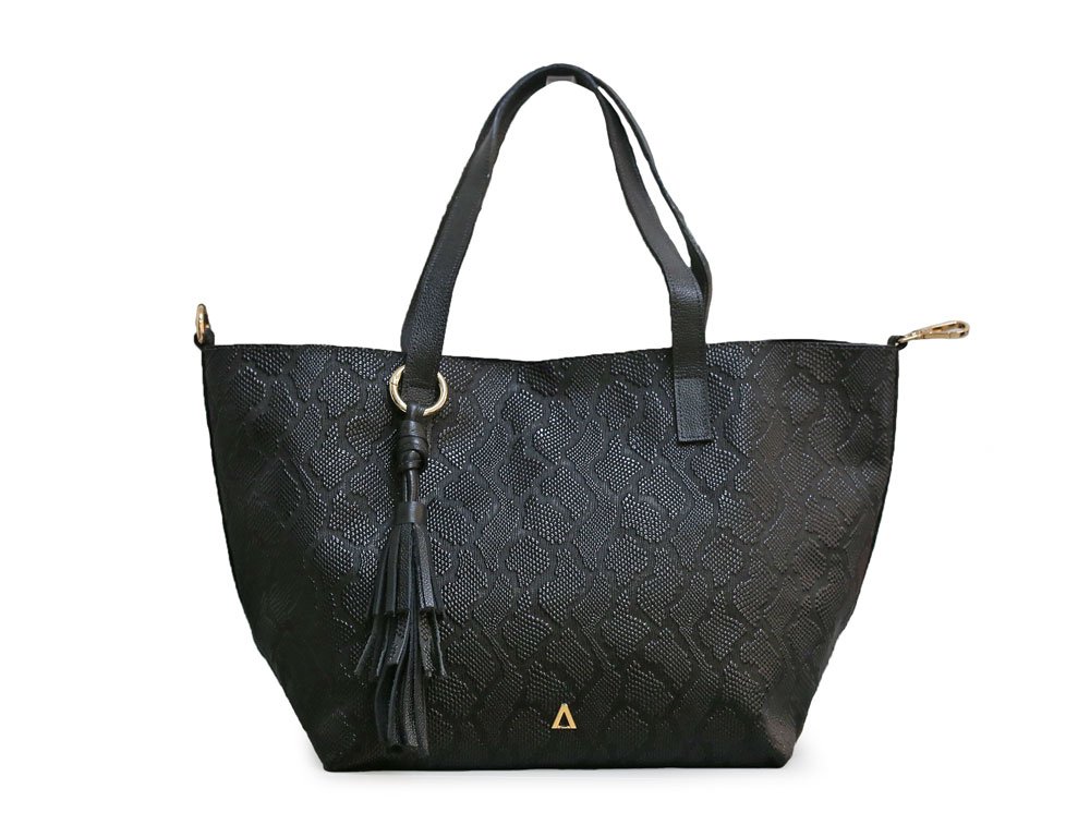 Bolso en cuero negro