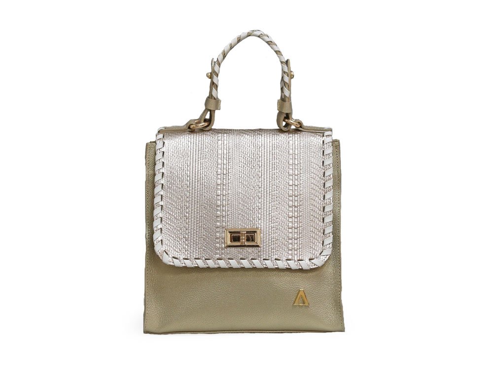 Bolso en cuero oro